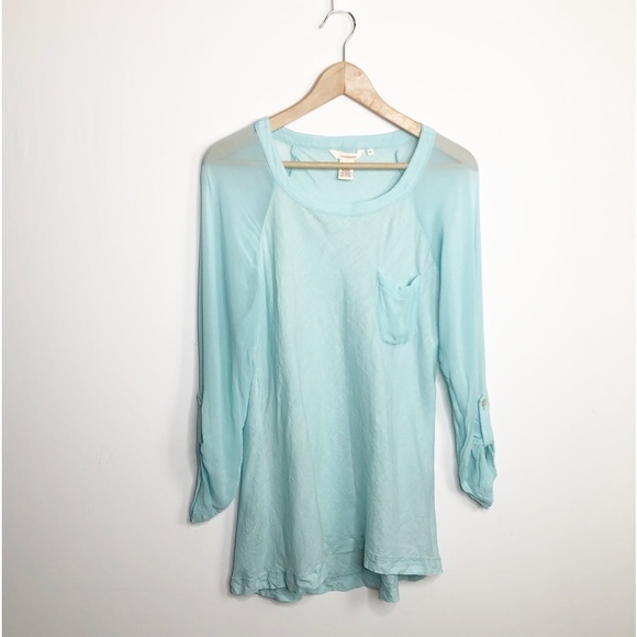 Sundance linen green roll tab sleeve tunic - Picture 8 of 8